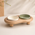 Tailvoripets™ PebbleDine Elevated Ceramic Pet Bowl Set