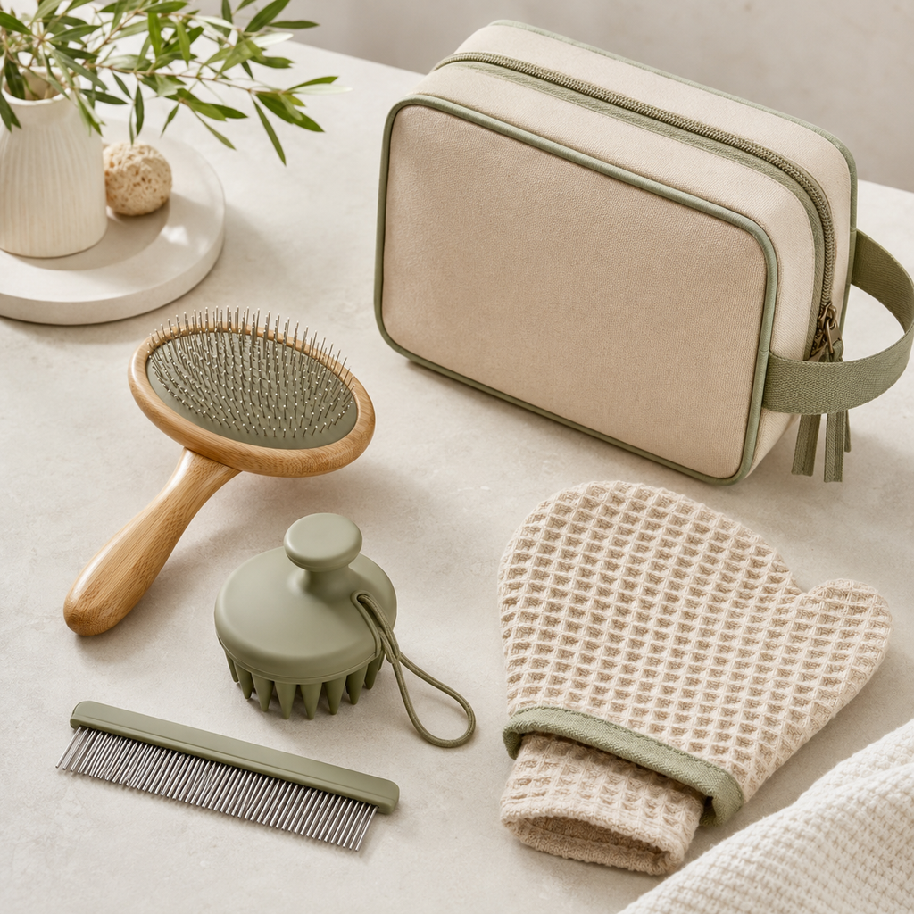 Tailvoripets™ LinenPaw Complete Grooming & Bath Set