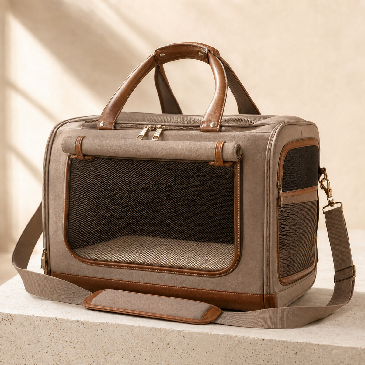 tailvoripets™ FoldNest Breathable Travel Pet Carrier