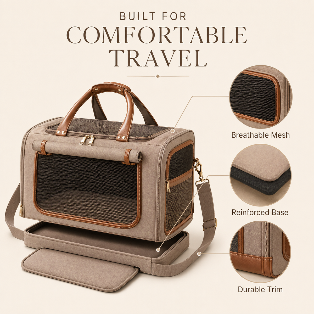 tailvoripets™ FoldNest Breathable Travel Pet Carrier