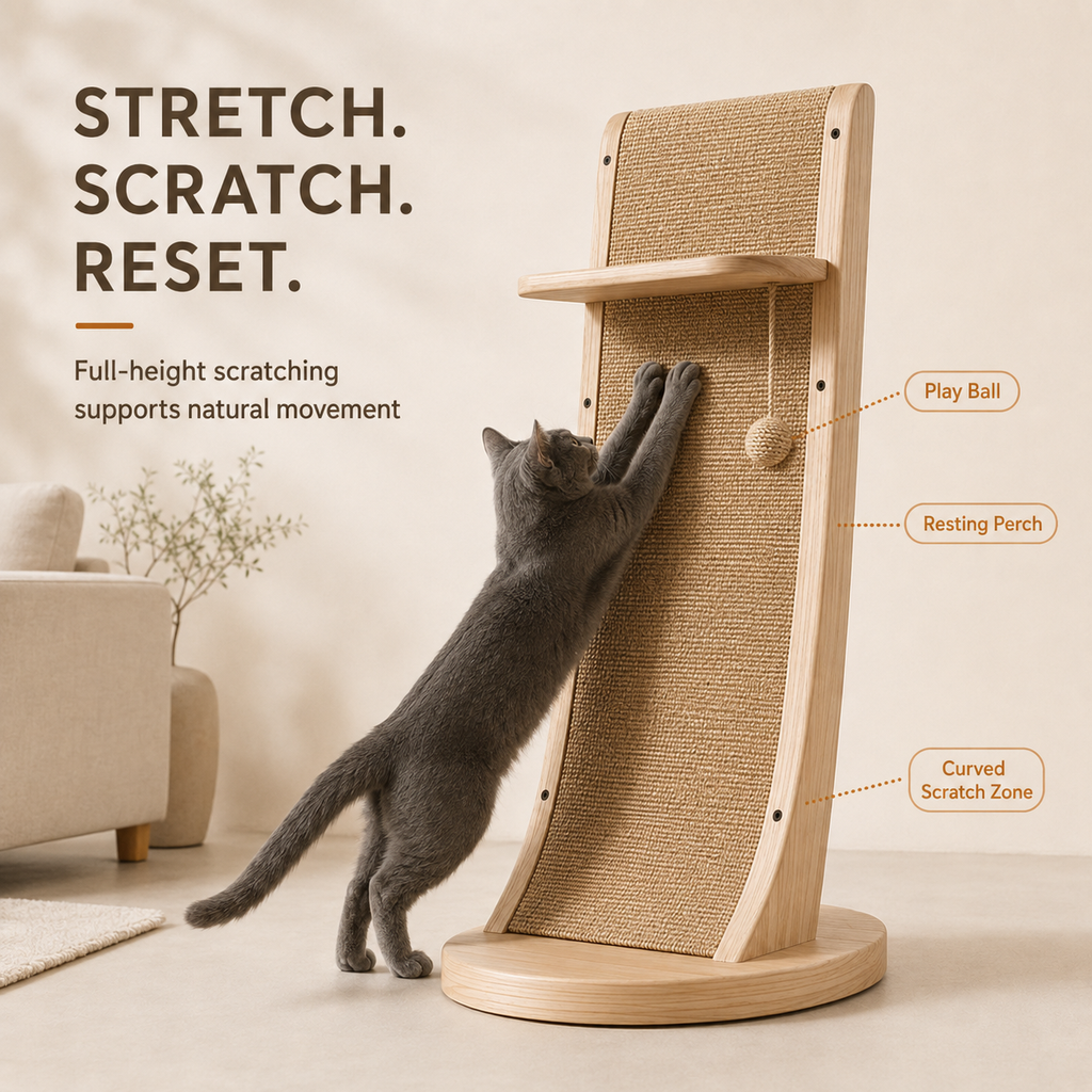 Tailvoripets™ ArcSisal Sculptural Cat Scratcher