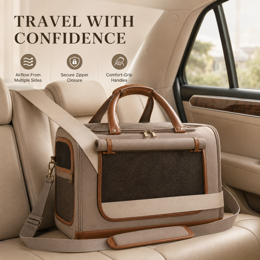 tailvoripets™ FoldNest Breathable Travel Pet Carrier