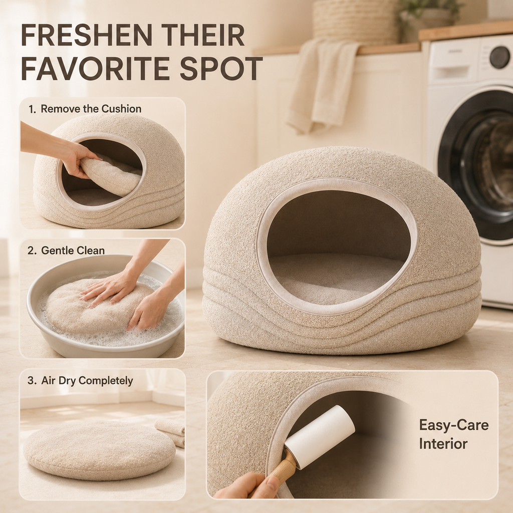 tailvoripets™ CloudCove Layered Cat Cave Bed