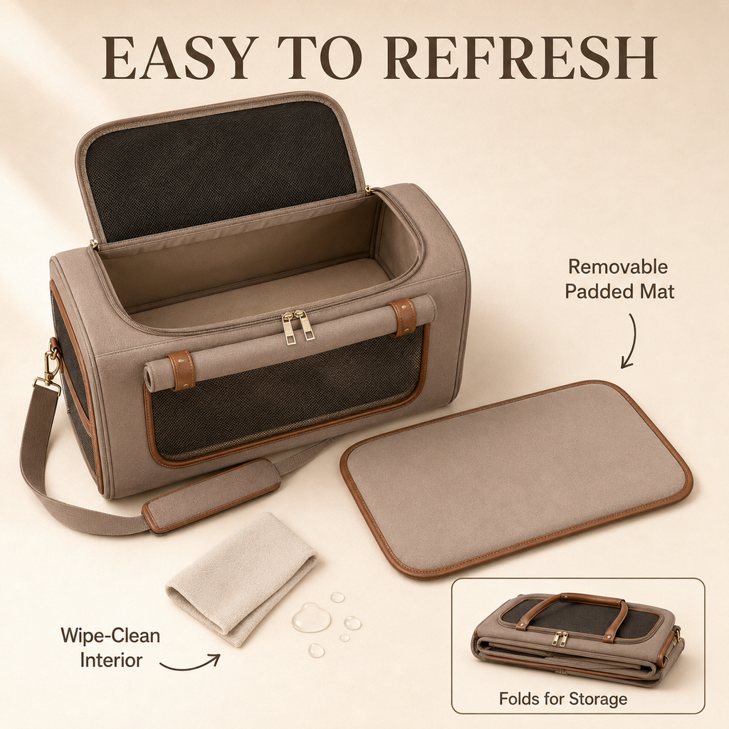 tailvoripets™ FoldNest Breathable Travel Pet Carrier