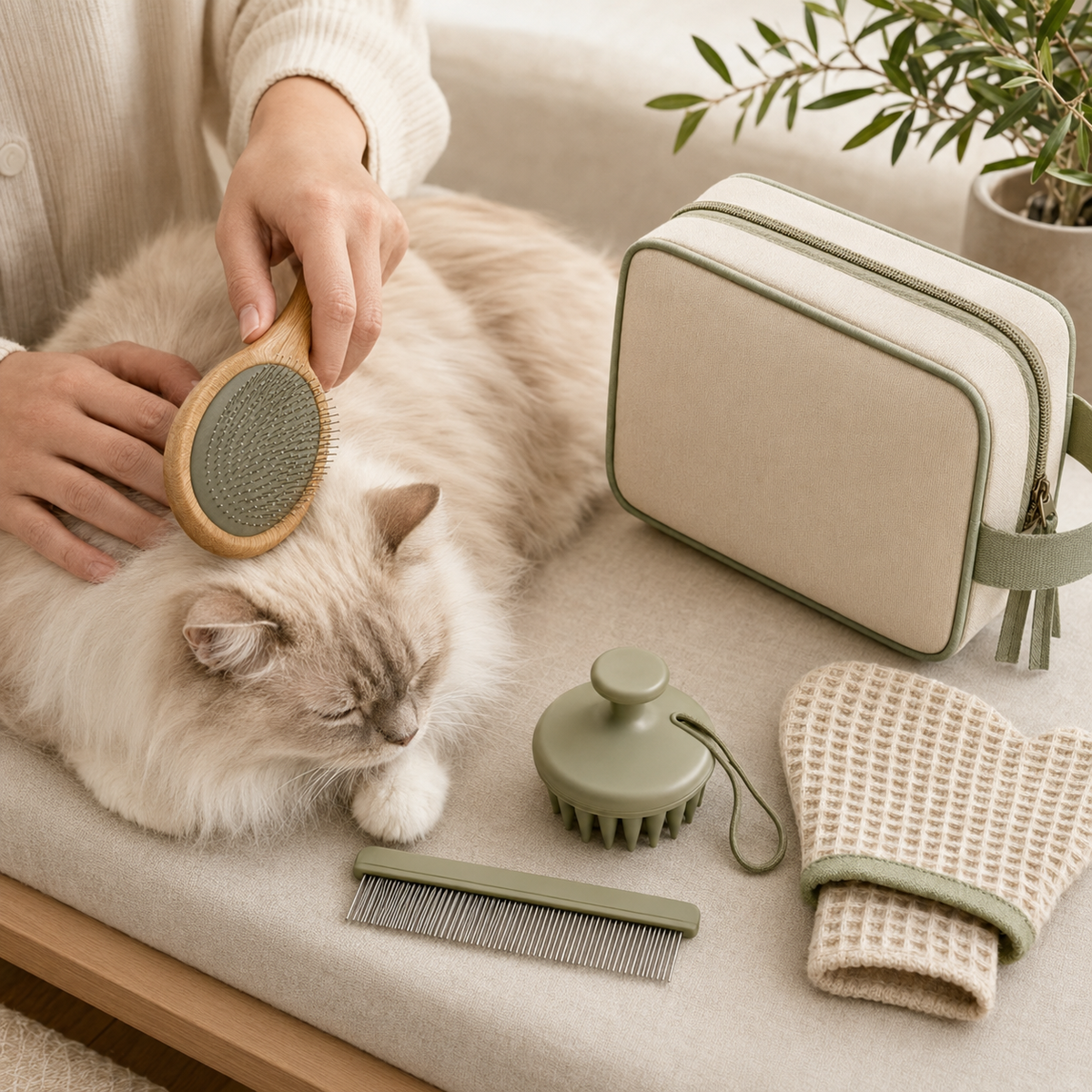 Tailvoripets™ LinenPaw Complete Grooming & Bath Set