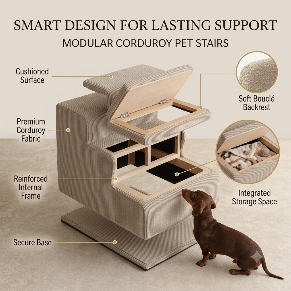 Tailvoripets™ RidgeFold Storage Pet Stairs